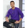 imageTACVASEN Mens Crewneck Sweatshirt Warm Sherpa Lined Sweatshirts Heavyweight Long Sleeve Underwear Winter Fleece PulloverPurple