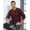 imageTACVASEN Mens Crewneck Sweatshirt Warm Sherpa Lined Sweatshirts Heavyweight Long Sleeve Underwear Winter Fleece PulloverWine Red
