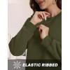 imageTACVASEN Womens Sherpa Lined Sweatshirts Casual Crewneck Cute Fleece Pullover Long Sleeve Thermal ShirtsArmy Green