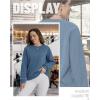 imageTACVASEN Womens Sherpa Lined Sweatshirts Casual Crewneck Cute Fleece Pullover Long Sleeve Thermal ShirtsBlue Grey
