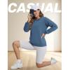 imageTACVASEN Womens Sherpa Lined Sweatshirts Casual Crewneck Cute Fleece Pullover Long Sleeve Thermal ShirtsBlue Grey