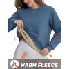 imageTACVASEN Womens Sherpa Lined Sweatshirts Casual Crewneck Cute Fleece Pullover Long Sleeve Thermal ShirtsBlue Grey