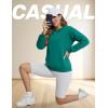 imageTACVASEN Womens Sherpa Lined Sweatshirts Casual Crewneck Cute Fleece Pullover Long Sleeve Thermal ShirtsEmerald Green