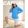 imageTACVASEN Womens Sherpa Lined Sweatshirts Casual Crewneck Cute Fleece Pullover Long Sleeve Thermal ShirtsIce Blue