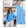 imageTACVASEN Womens Sherpa Lined Sweatshirts Casual Crewneck Cute Fleece Pullover Long Sleeve Thermal ShirtsIce Blue