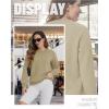 imageTACVASEN Womens Sherpa Lined Sweatshirts Casual Crewneck Cute Fleece Pullover Long Sleeve Thermal ShirtsKhaki