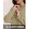 imageTACVASEN Womens Sherpa Lined Sweatshirts Casual Crewneck Cute Fleece Pullover Long Sleeve Thermal ShirtsKhaki