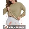 imageTACVASEN Womens Sherpa Lined Sweatshirts Casual Crewneck Cute Fleece Pullover Long Sleeve Thermal ShirtsKhaki