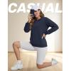 imageTACVASEN Womens Sherpa Lined Sweatshirts Casual Crewneck Cute Fleece Pullover Long Sleeve Thermal ShirtsNavy Blue