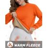 imageTACVASEN Womens Sherpa Lined Sweatshirts Casual Crewneck Cute Fleece Pullover Long Sleeve Thermal ShirtsOrange