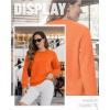 imageTACVASEN Womens Sherpa Lined Sweatshirts Casual Crewneck Cute Fleece Pullover Long Sleeve Thermal ShirtsOrange