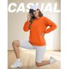 imageTACVASEN Womens Sherpa Lined Sweatshirts Casual Crewneck Cute Fleece Pullover Long Sleeve Thermal ShirtsOrange