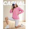 imageTACVASEN Womens Sherpa Lined Sweatshirts Casual Crewneck Cute Fleece Pullover Long Sleeve Thermal ShirtsPink Grey