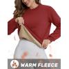 imageTACVASEN Womens Sherpa Lined Sweatshirts Casual Crewneck Cute Fleece Pullover Long Sleeve Thermal ShirtsRed Orange