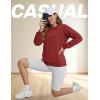 imageTACVASEN Womens Sherpa Lined Sweatshirts Casual Crewneck Cute Fleece Pullover Long Sleeve Thermal ShirtsRed Orange