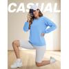 imageTACVASEN Womens Sherpa Lined Sweatshirts Casual Crewneck Cute Fleece Pullover Long Sleeve Thermal ShirtsSky Blue