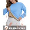 imageTACVASEN Womens Sherpa Lined Sweatshirts Casual Crewneck Cute Fleece Pullover Long Sleeve Thermal ShirtsSky Blue