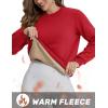 imageTACVASEN Womens Sherpa Lined Sweatshirts Casual Crewneck Cute Fleece Pullover Long Sleeve Thermal ShirtsTomato Red