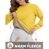 imageTACVASEN Womens Sherpa Lined Sweatshirts Casual Crewneck Cute Fleece Pullover Long Sleeve Thermal ShirtsYellow