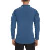 imageTACVASEN Mens Tactical Shirt Long Sleeve Combat Shirt 14 Zip with Pockets Military Army Paintball Airsoft BreathableBlue Grey