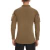 imageTACVASEN Mens Tactical Shirt Long Sleeve Combat Shirt 14 Zip with Pockets Military Army Paintball Airsoft BreathableBrown
