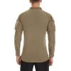 imageTACVASEN Mens Tactical Shirt Long Sleeve Combat Shirt 14 Zip with Pockets Military Army Paintball Airsoft BreathableKhaki
