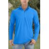 imageTACVASEN Mens Long Sleeve Athletic Shirts 14 Zip Sun Protection Rash Guard UPF 50 Outdoor Hiking Running TShirtsAzure