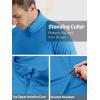 imageTACVASEN Mens Long Sleeve Athletic Shirts 14 Zip Sun Protection Rash Guard UPF 50 Outdoor Hiking Running TShirtsBlue Green