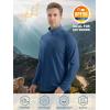 imageTACVASEN Mens Long Sleeve Athletic Shirts 14 Zip Sun Protection Rash Guard UPF 50 Outdoor Hiking Running TShirtsBlue Grey