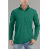 imageTACVASEN Mens Long Sleeve Athletic Shirts 14 Zip Sun Protection Rash Guard UPF 50 Outdoor Hiking Running TShirtsEmerald Green