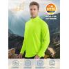 imageTACVASEN Mens Long Sleeve Athletic Shirts 14 Zip Sun Protection Rash Guard UPF 50 Outdoor Hiking Running TShirtsFluorescent Green