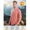 imageTACVASEN Mens Long Sleeve Athletic Shirts 14 Zip Sun Protection Rash Guard UPF 50 Outdoor Hiking Running TShirtsGrey Pink