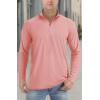imageTACVASEN Mens Long Sleeve Athletic Shirts 14 Zip Sun Protection Rash Guard UPF 50 Outdoor Hiking Running TShirtsGrey Pink