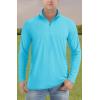 imageTACVASEN Mens Long Sleeve Athletic Shirts 14 Zip Sun Protection Rash Guard UPF 50 Outdoor Hiking Running TShirtsIce Blue