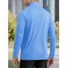 imageTACVASEN Mens Long Sleeve Athletic Shirts 14 Zip Sun Protection Rash Guard UPF 50 Outdoor Hiking Running TShirtsLight Blue