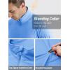 imageTACVASEN Mens Long Sleeve Athletic Shirts 14 Zip Sun Protection Rash Guard UPF 50 Outdoor Hiking Running TShirtsLight Blue