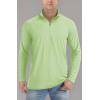 imageTACVASEN Mens Long Sleeve Athletic Shirts 14 Zip Sun Protection Rash Guard UPF 50 Outdoor Hiking Running TShirtsLight Green