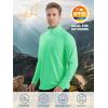 imageTACVASEN Mens Long Sleeve Athletic Shirts 14 Zip Sun Protection Rash Guard UPF 50 Outdoor Hiking Running TShirtsMint Green