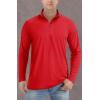 imageTACVASEN Mens Long Sleeve Athletic Shirts 14 Zip Sun Protection Rash Guard UPF 50 Outdoor Hiking Running TShirtsTomato Red