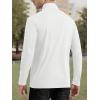 imageTACVASEN Mens Long Sleeve Athletic Shirts 14 Zip Sun Protection Rash Guard UPF 50 Outdoor Hiking Running TShirtsWhite