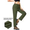 imageTACVASEN Womens Hiking Cargo Pants Lightweight Water Resistant Quick Dry Outdoor Work Mountain Trouser Zipper PocketsArmygreen
