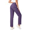 imageTACVASEN Womens Hiking Cargo Pants Lightweight Water Resistant Quick Dry Outdoor Work Mountain Trouser Zipper PocketsDarkpurple