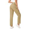 imageTACVASEN Womens Hiking Cargo Pants Lightweight Water Resistant Quick Dry Outdoor Work Mountain Trouser Zipper PocketsKhaki