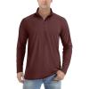 imageTACVASEN Mens Long Sleeve Athletic Shirts 14 Zip Sun Protection Rash Guard UPF 50 Outdoor Hiking Running TShirtsWine Red