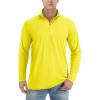 imageTACVASEN Mens Long Sleeve Athletic Shirts 14 Zip Sun Protection Rash Guard UPF 50 Outdoor Hiking Running TShirtsYellow