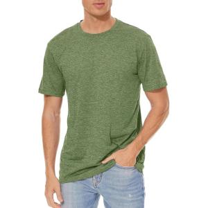 imageTACVASEN Mens Workout Shirts Short Sleeve Athletic Dry Fit Tshirts Running Gym Crewneck TShirtsGreen