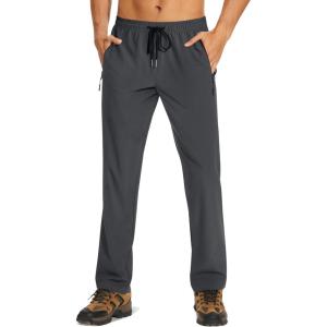 imageTACVASEN Mens Lighweight Hiking Pants Athletic Casual Quick Dry Stretch Water Resistant Joggers with Pockets Workout GymDark Gray