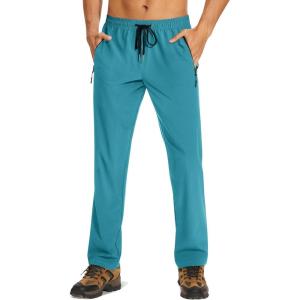 imageTACVASEN Mens Lighweight Hiking Pants Athletic Casual Quick Dry Stretch Water Resistant Joggers with Pockets Workout GymLake Blue