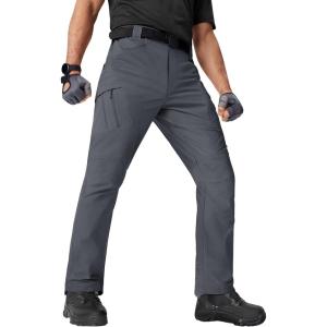 imageTACVASEN Mens Cargo Work Pants Construction Tactical Water Resistant Lightweight Outdoor Hiking Pants with 9 PocketsGray