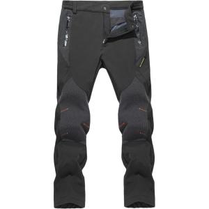 imageTACVASEN Mens Hiking Snowboard Pants Water Resistant Outdoor Recreation Fleece Lined Ski PantsDark Grey